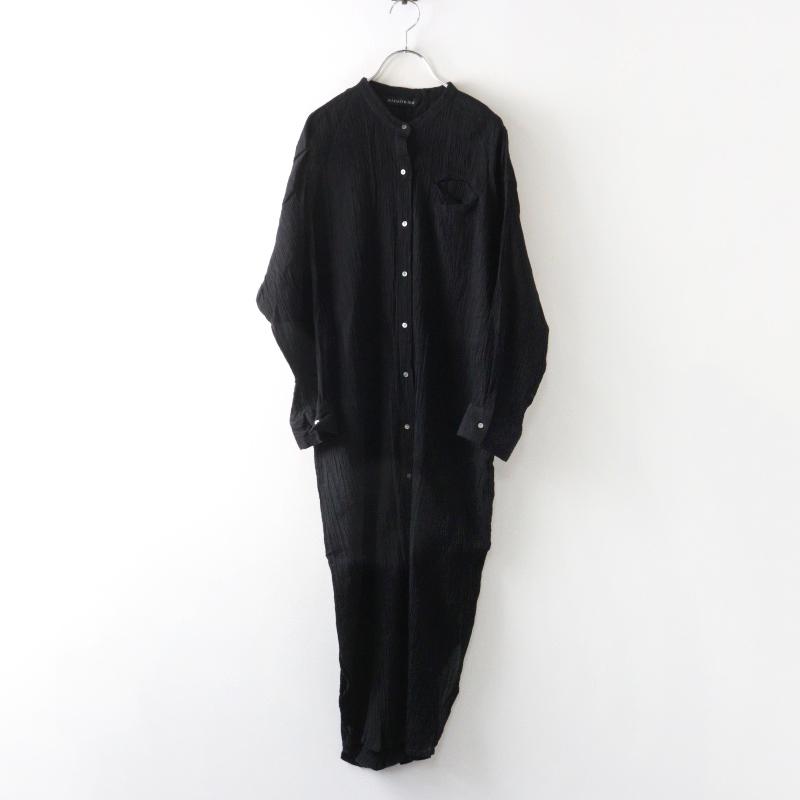 ミズイロインド mizuiro ind ヨウリュウ バンドカラー ロングシャツ