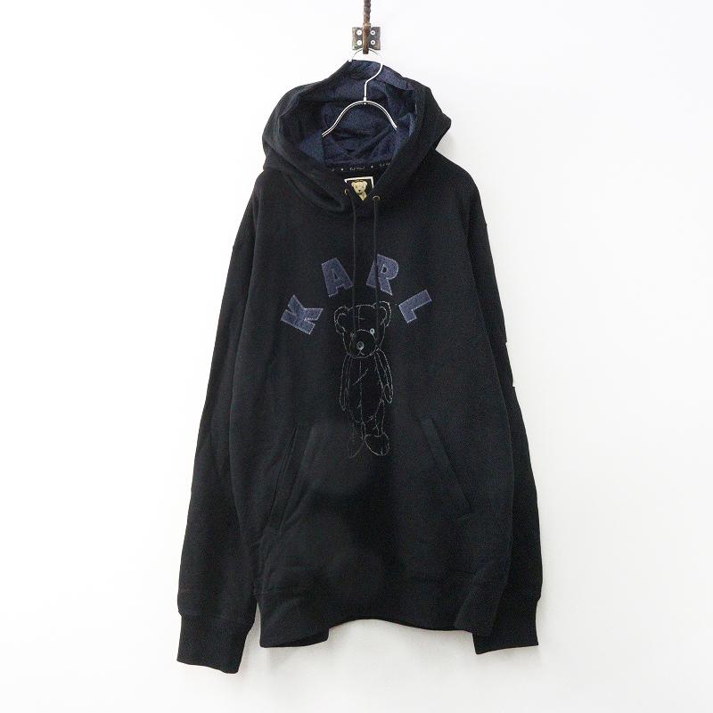 2025 カールヘルム Karl Helmut KARLくん刺繍入りフーディー 4（L)＼ブラック メンズ スウェット パーカー【2400014907957】 2025 カールヘルム Karl Helmut KARLくん刺繍入りフーディー 4（L