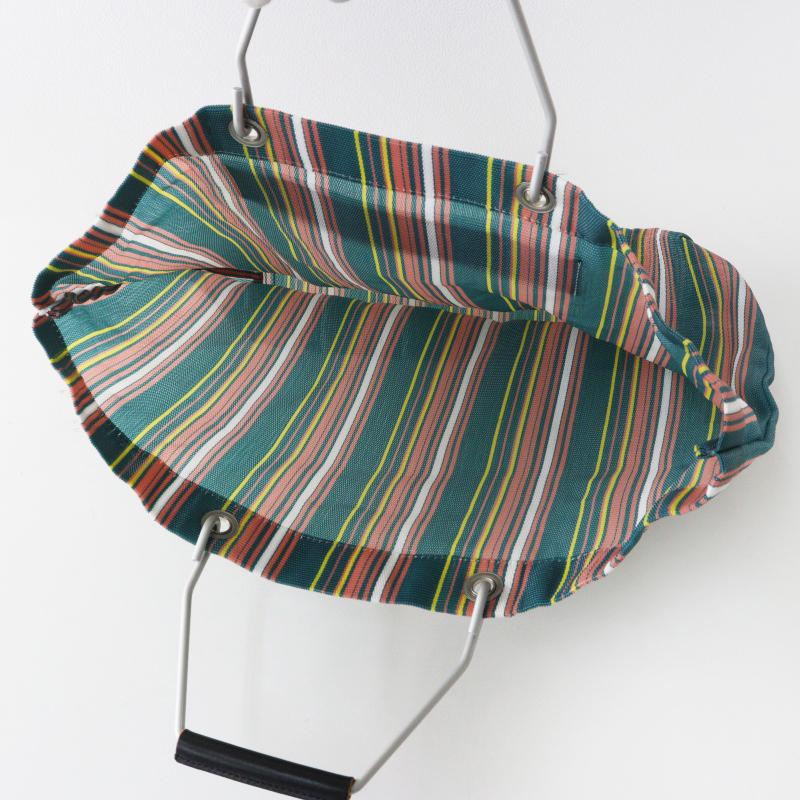 MARNI（マルニ） 美品 フラワーカフェ ストライプバッグ ｜グリーン 