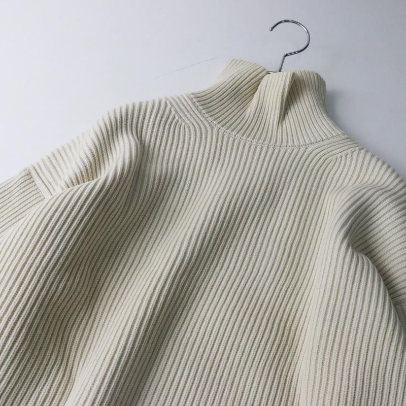 期間限定価格】オーラリー AURALEE SUPER FINE WOOL RIB KNIT TURTLE