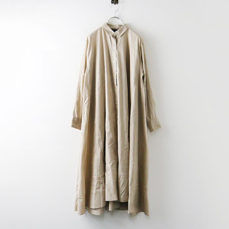mizuiro ind コットン ロングシャツワンピース ベージュ F 美品mizuiro 