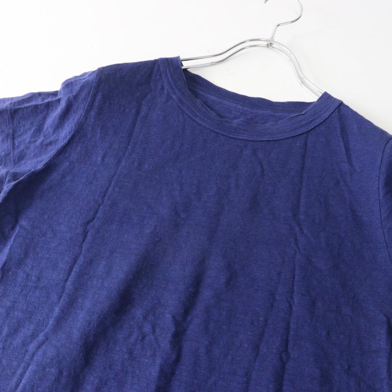 45R フォーティファイブアール 染色加工 リネン半袖Tシャツ 2 ネイビー 