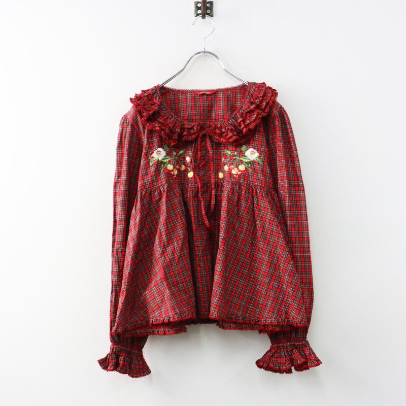 定価30800円 2024AW ピンクハウス PINK HOUSE 野ばらとチェリー刺繍 