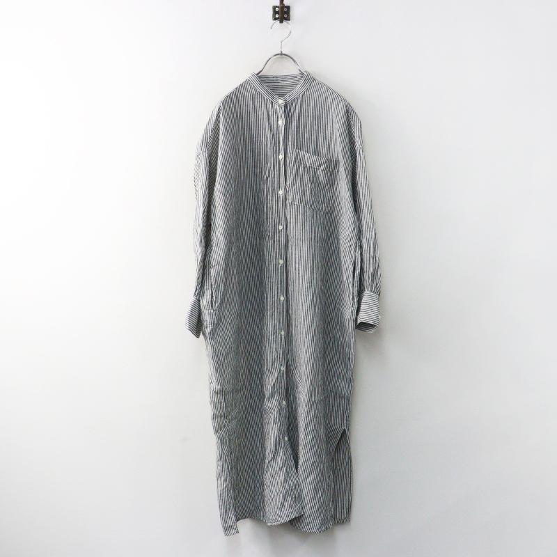 2025SS ネストローブ nest Robe リネンストライプシャツワンピース F