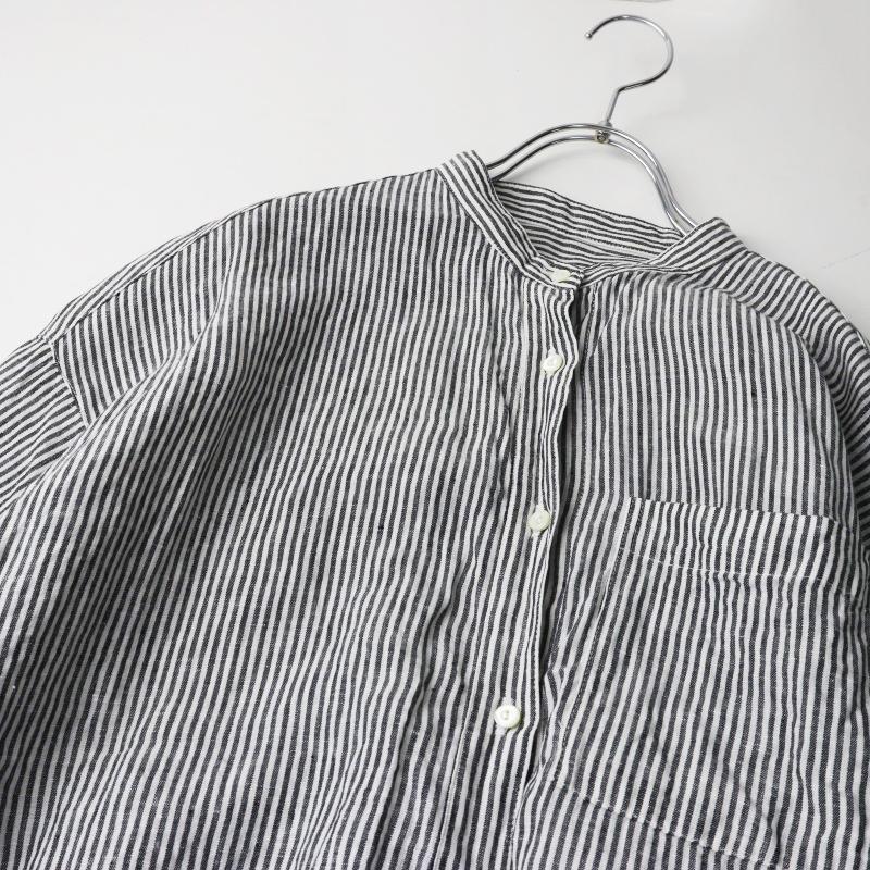 2025SS ネストローブ nest Robe リネンストライプシャツワンピース F 