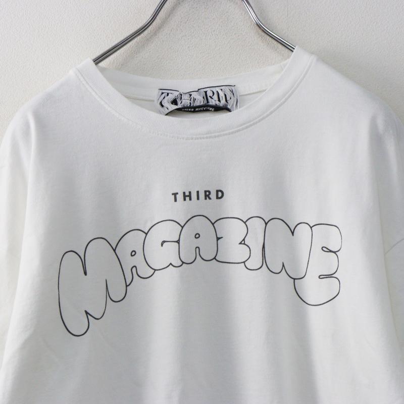 THIRD MAGAZINE サードマガジン　刺繍ロゴ　白シャツ　オーバーサイズ 2025SS サードマガジン THIRD MAGAZINE バブルロゴTシャツ 9 ホワイト