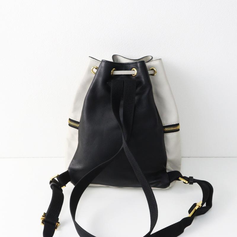 MARNI（マルニ） レザー巾着バッグ＼ライトベージュ ブラック バイ 