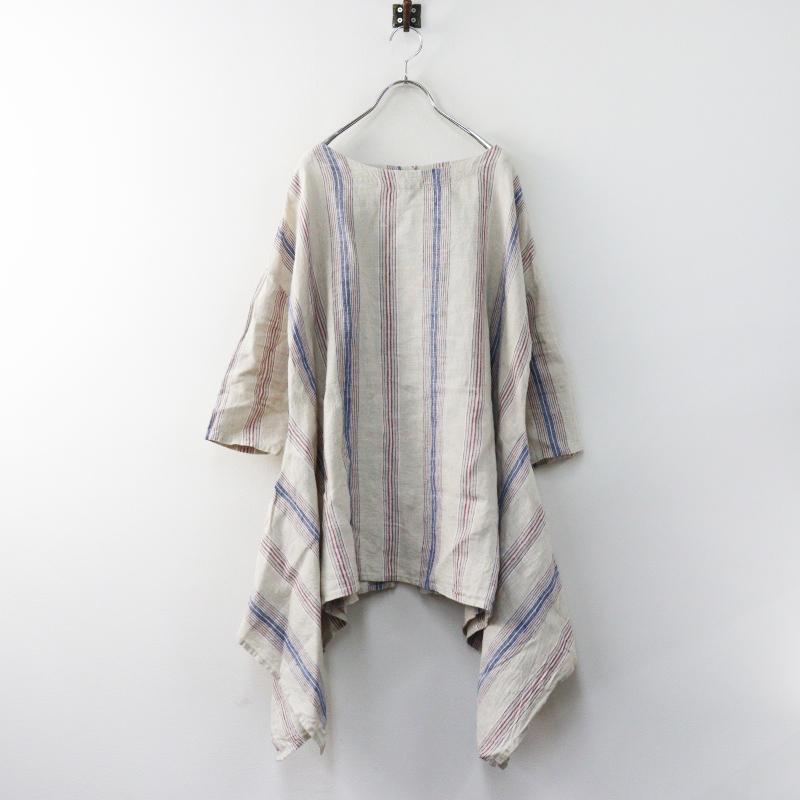 専用！新品未使用！イチアンティークス♡ストライプリネンチュニック 美品 イチアンティークス ICHI Antiquites リネン 変形ストライプ