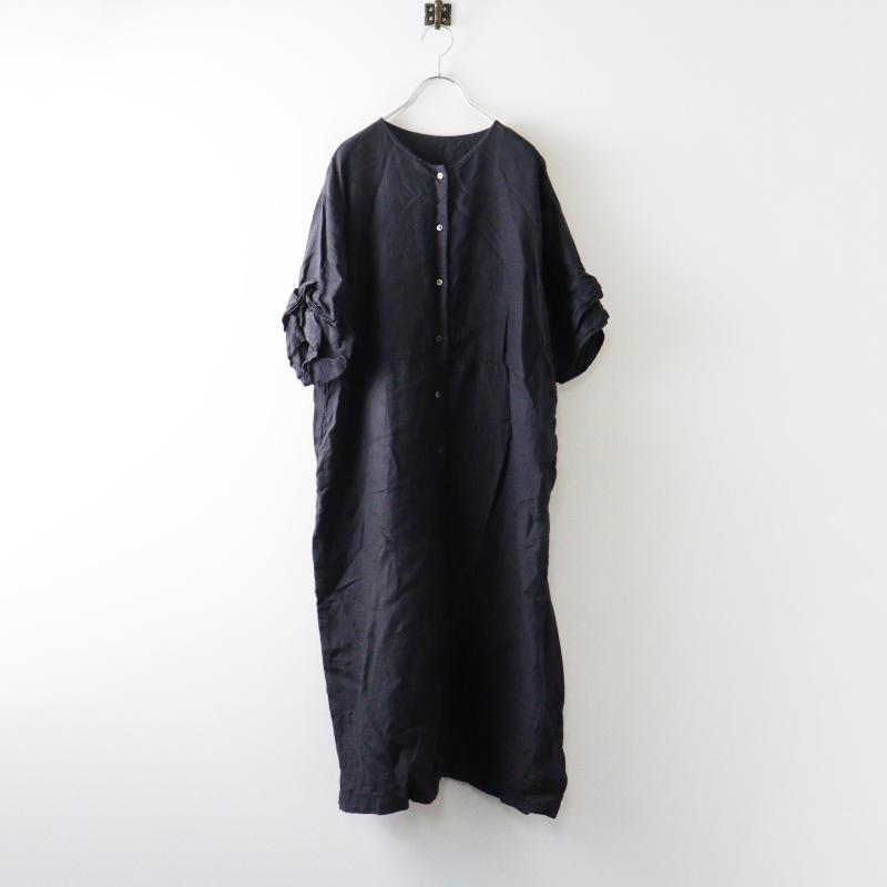 ネストローブ nest Robe リネンタックスリーブワンピース F＼ブラック 