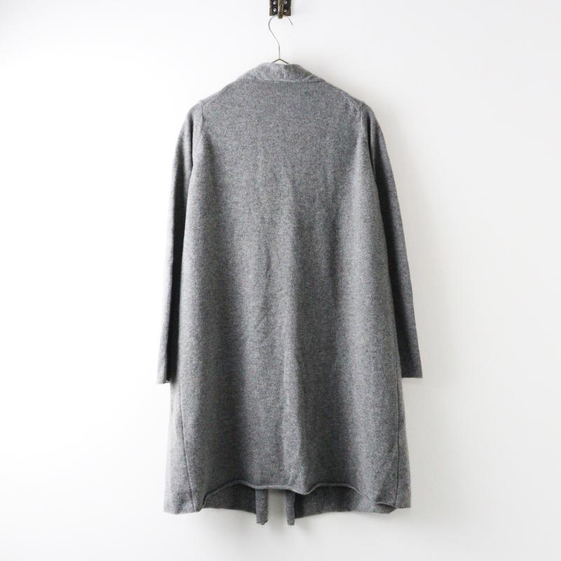 evameva コットンカシミヤローブ ロングカーディガン グレー エヴァムエヴァ evam eva カシミヤ ロングニット カーディガン
