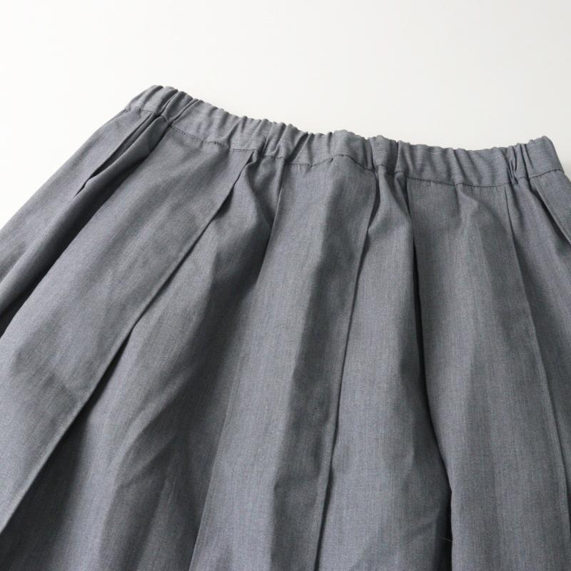 美品 ミズイロインド mizuiro ind プリーツロングスカート＼グレー 