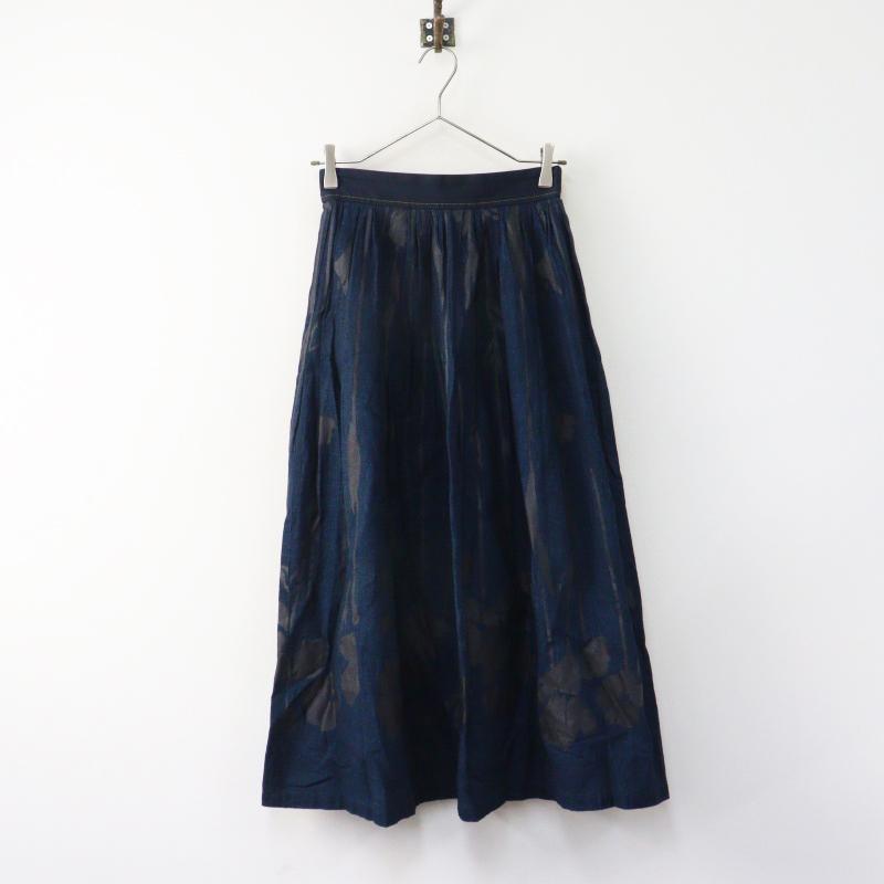 Pal'las Palace（パラスパレス） 美品 インディゴ染め 花柄ギャザー