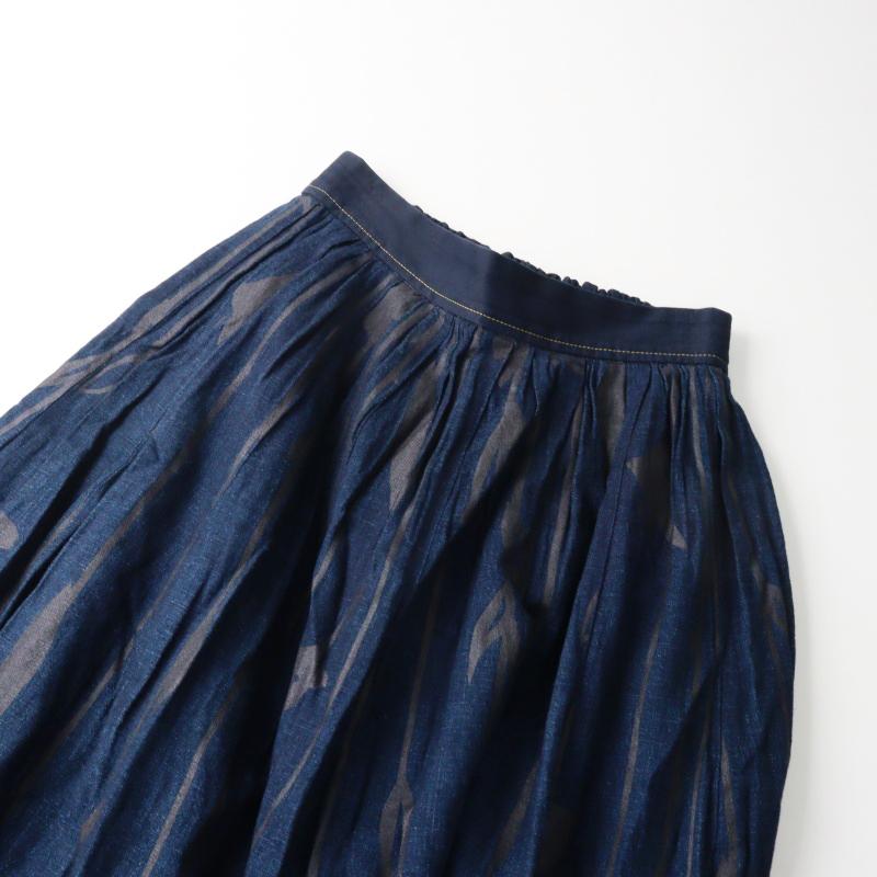 Pal'las Palace（パラスパレス） 美品 インディゴ染め 花柄ギャザー
