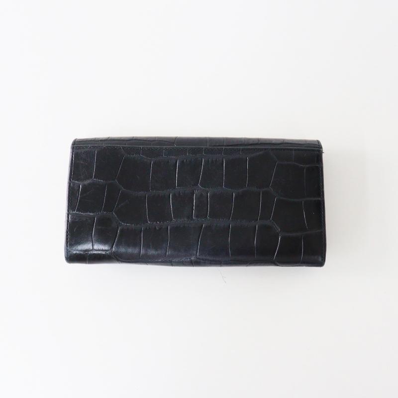 LONGCHAMP（ロンシャン） クロコ型押し レザー ロングウォレット