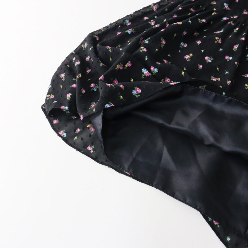 美品 2025SS エムズグレイシー M'S GRACY 小花柄 シフォンドレス 38
