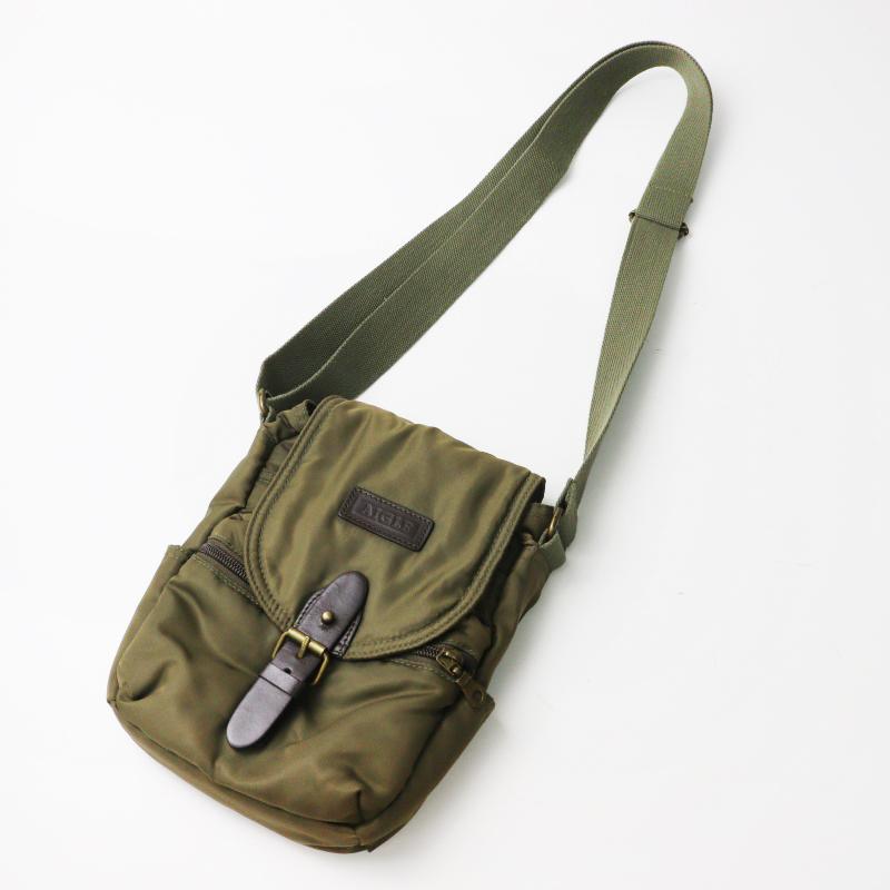 AIGLE（エーグル） ナイロン ショルダーバッグ カーキ┃クロスボディ 