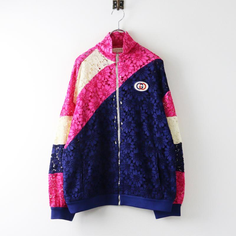 グッチ　総レース　ジャケット GUCCI（グッチ） 美品 GUCCI Lace Interlocking GG Patch Track Jacket