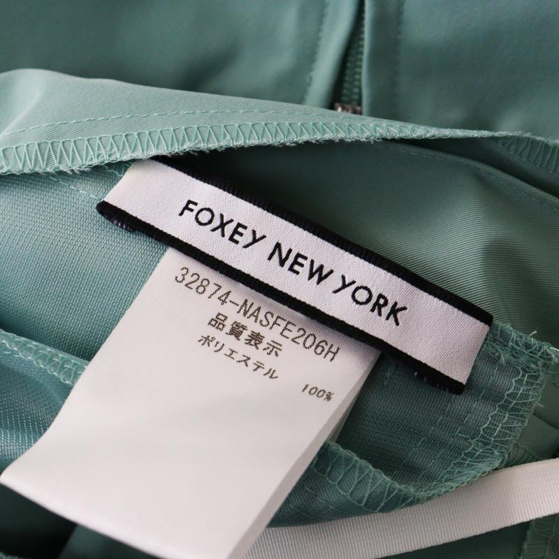 FOXEY フォクシー　スカート　ミントグリーン系　38 フォクシーニューヨーク FOXEY NEW YORK タックフレアスカート 38