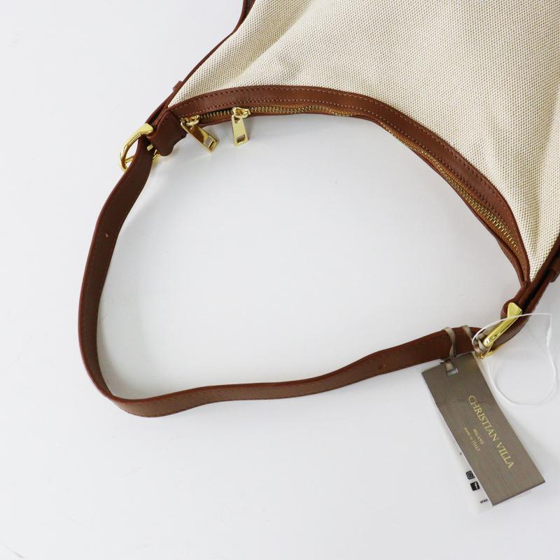 美品 クリスチャンヴィラ CHRISTIAN VILLA 異素材コンビホーボーバッグ 
