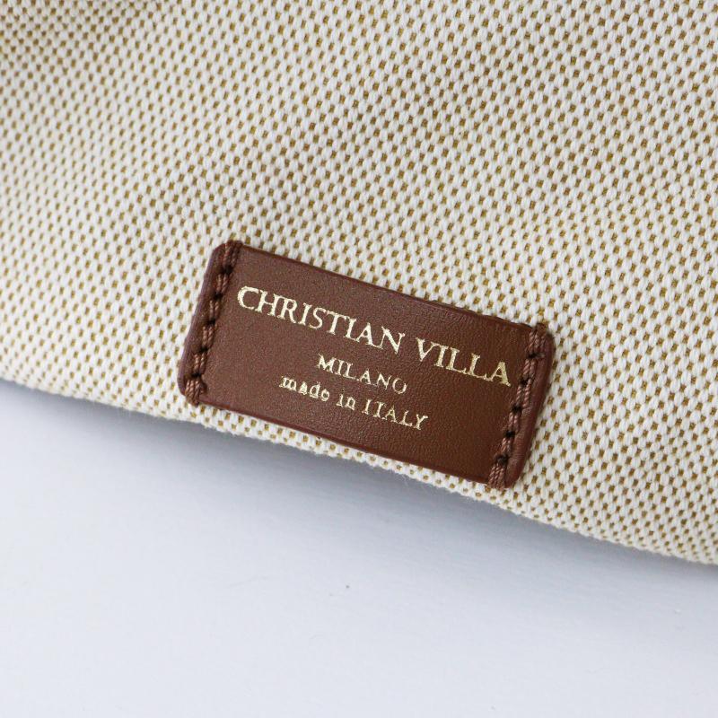 美品 クリスチャンヴィラ CHRISTIAN VILLA 異素材コンビホーボーバッグ 