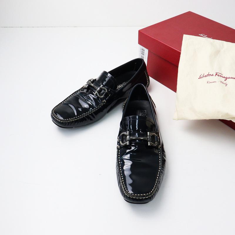 【美品】サルバトーレ フェラガモ パテント ローファー ドライビングシューズ サルヴァトーレ フェラガモ Salvatore Ferragamo PARIGI ビット