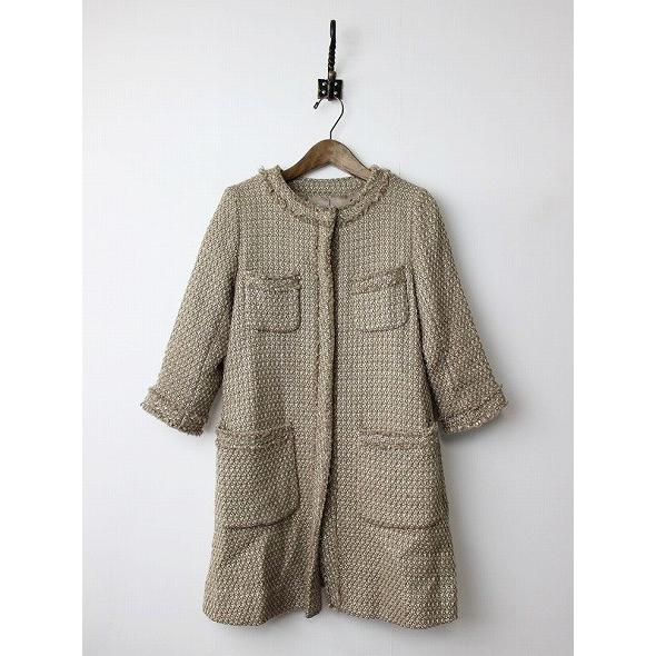 セール30 Off Florent フローレント ノーカラーツイードコート ベージュ Nsg ブランド古着 買取販売 Tresor 通販 Yahoo ショッピング