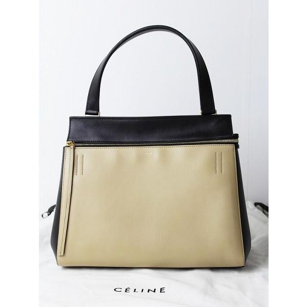 定番人気 CELINE セリーヌ EDGE エッジ バイカラー レザーハンドバッグ