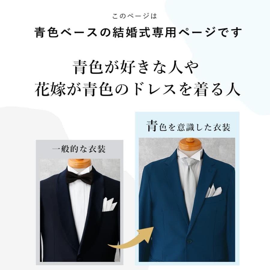 ブルードレスに合わせる 2点セット】 ネクタイ チーフ 新郎 お色直し