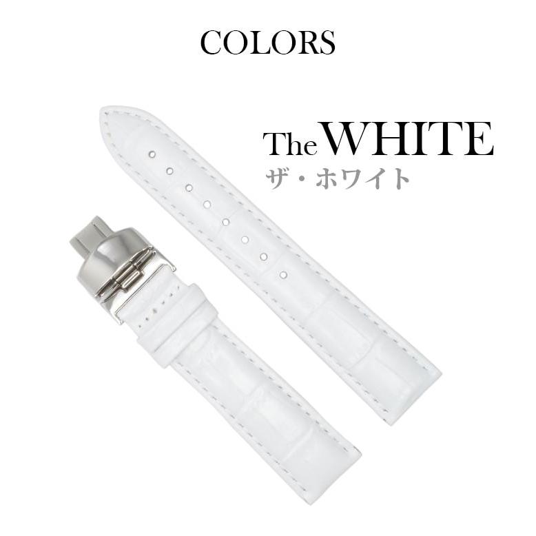 腕時計替えバンドCOLORS Dバックルタイプ ホワイト 22mm 20mm Dバックル |  | 10