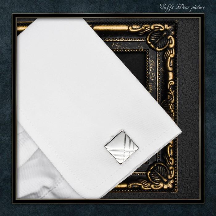 カフス スクエア 斜め線ストライプ カフスリンクス カフスボタン 正方形 銀 フォーマル 男 誕生日 プレゼント 人気 Cuffs |  | 04