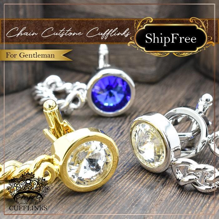 カフス チェーン ストーン シルバー フォーマル 誕生日 ダブルカフス