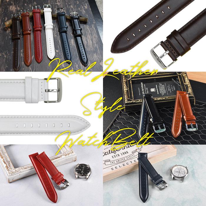 時計ベルト 無地 ステッチ 革 レザー 18mm 19mm 20mm 22mm バンド ベルト 男性 おしゃれ 白 ホワイト 腕時計ベルト 時計 濃茶 ブラウン かっこいい 紳士 紺 ネイ |  | 08