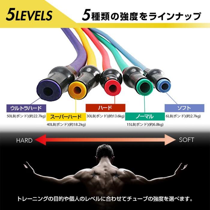 フィットネスチューブ　高強度トレーニング‼️ トレーニングチューブ ノーマル 5本セット トレーニングチューブ