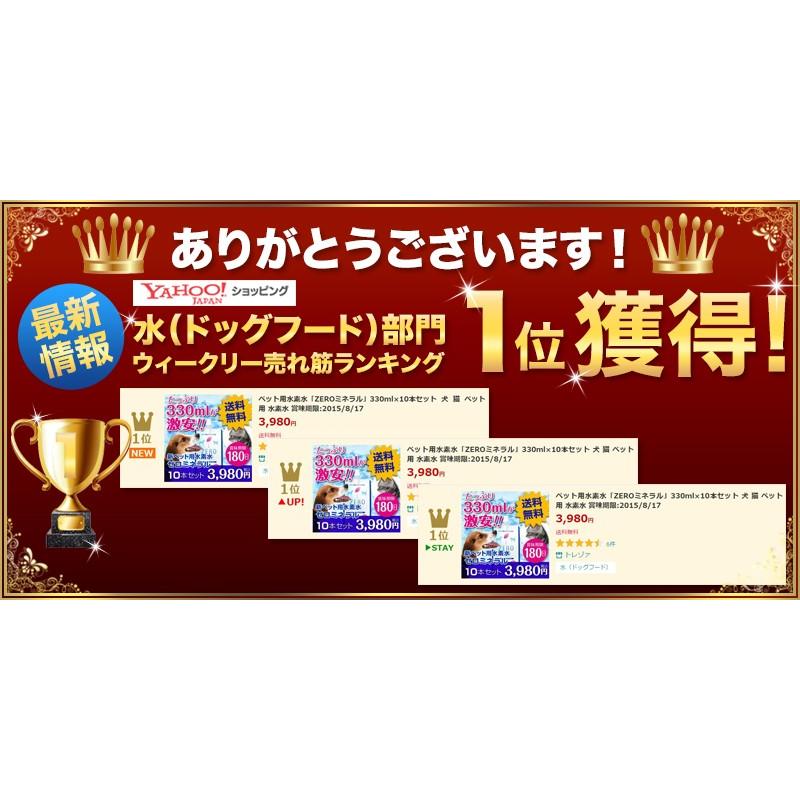 ペット 水素水 330ml×２本 お試し ペット用 犬用 猫用 犬 猫 水 ペットウォーター ミネラルウォーター 水素 ZEROミネラル ※初回注文の方限定 1/5発送 |  | 02