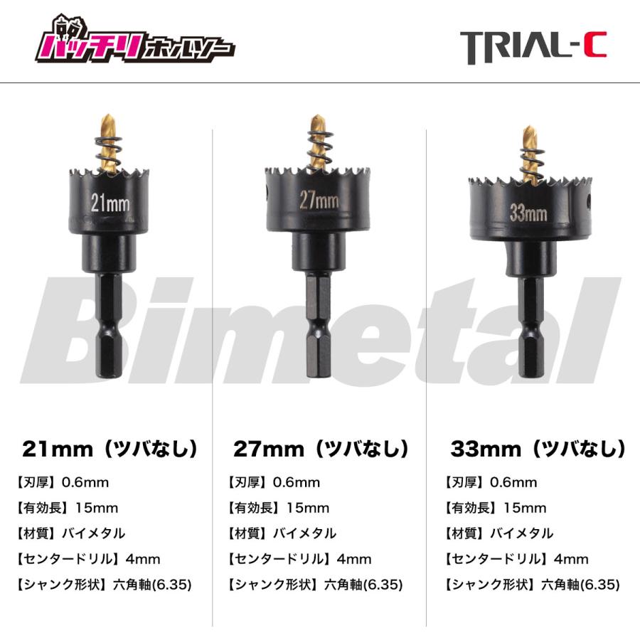 ホールソー ホールソーセット 2121272733mm 薄刃(0.6mm ホールソー ホールソーセット 2121272733mm 薄刃(0.6mm