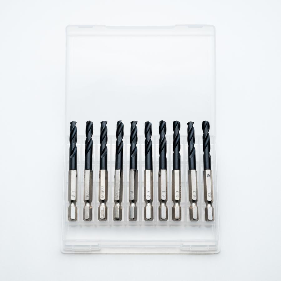 六角軸 ステンレス・鉄工用 ドリルビット キリ 6.0mm ケース(10本組