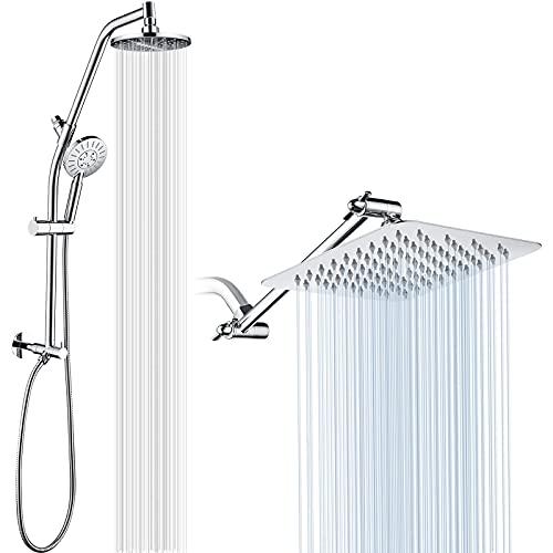 Rain shower heads system solid brass sliding bar with height adjustable hig