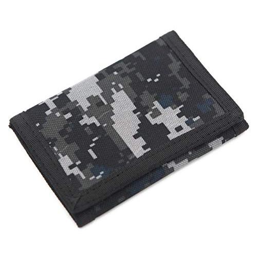 RFID Trifold Canvas Outdoor Sports Wallet for Kids Front Pocket Wallet