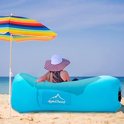 【即日発送】 AlphaBeing Inflatable Lounger Air Sofa Portable Inflatable Couch Mesh Hollo