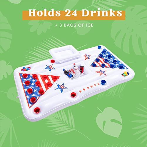 JOYIN Summer Pool Games Inflatable Pong Table Float for Adults 6x3 Ft Summe|triangles-asia|04