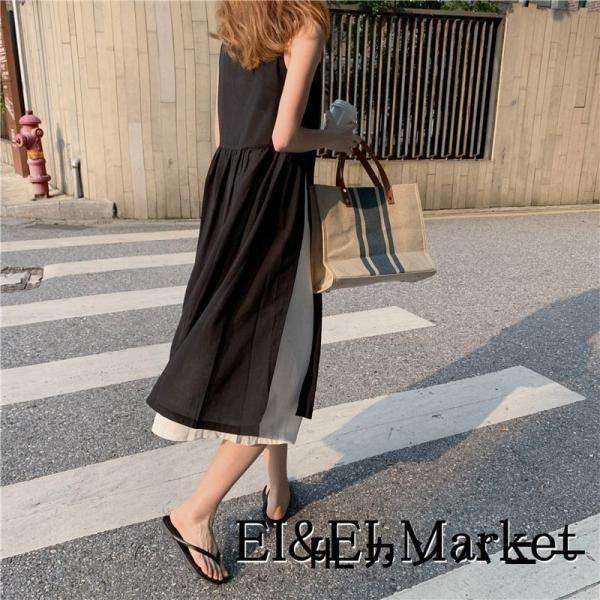 ワンピースレディース黒ワンピブラックロング丈ワンピース可愛いおしゃれ上品きれいめマキシ丈夏ワンピースvネックワンサイズ袖なしワンピース 満点の