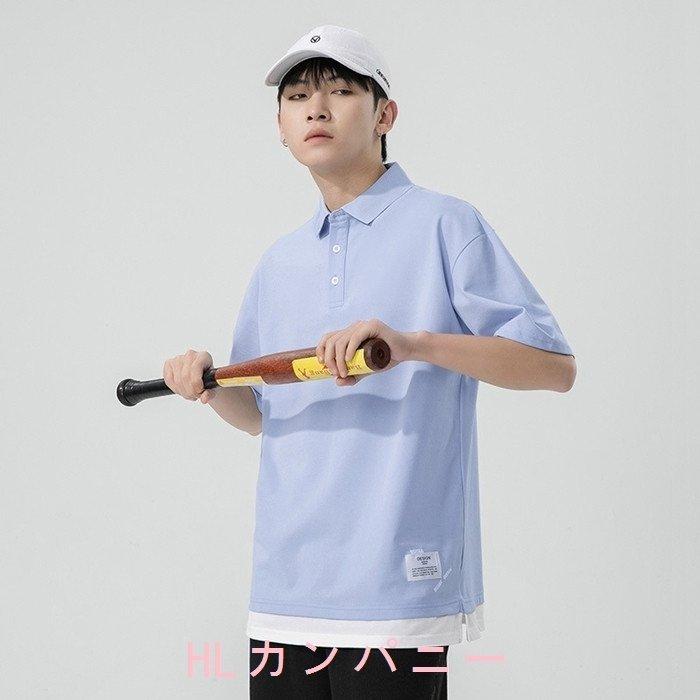 お取り寄せ シャツメンズポロシャツ重ね着風ゴルフシャツビジネス半袖シャツpoloシャツカジュアルスポーツトップスtシャツ夏夏服 ポロシャツ カラー ホワイト Www We Job Com