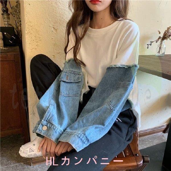 中学生高校生10代代トップスシャツトップスゆるかわ韓国ファッションデニム生地春夏秋5152 Gd309mwsfx レディースファッション Www Velver Hu