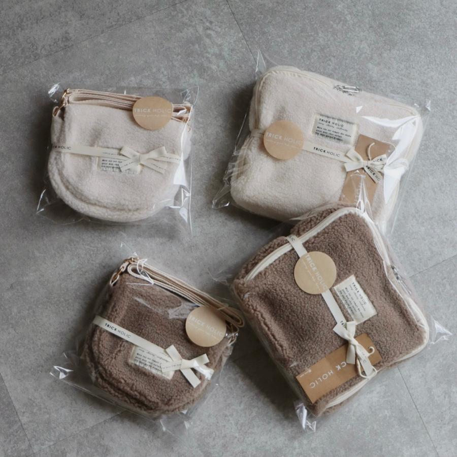 2点までネコポス可】Souffle boa pochette milk / moca ポシェット