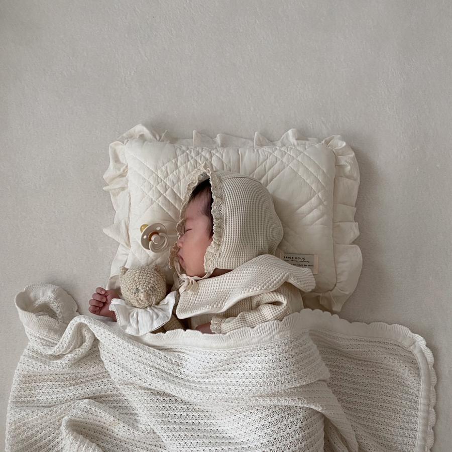 【3/10 11時頃再入荷】french frill pillow（一体型）約21×35cm）ivory / hazelnuts  枕　まくら　カバー　トリックホリック |  | 07