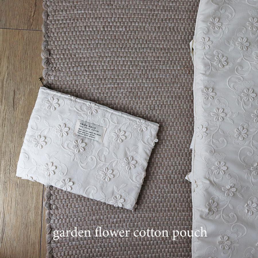 garden flower cotton pouch　コットンポーチ　ガーデン　デイジー　TRICK HOLIC　トリックホリック｜trickholic