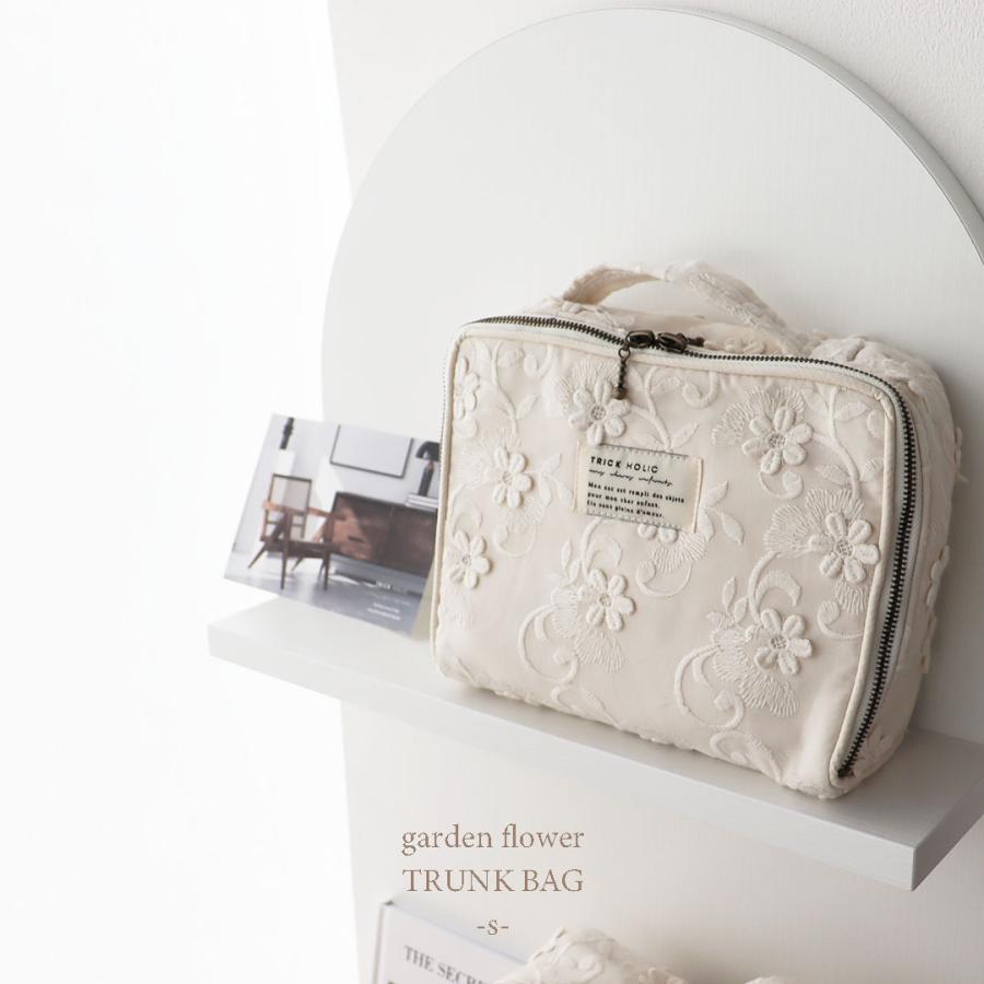【2/28 11時頃再入荷】【1点までネコポス可】garden flower trunk bag Sサイズ　おむつケース　おむつバッグ　ガーデン　デイジー　花柄　TRICK HOLIC | 