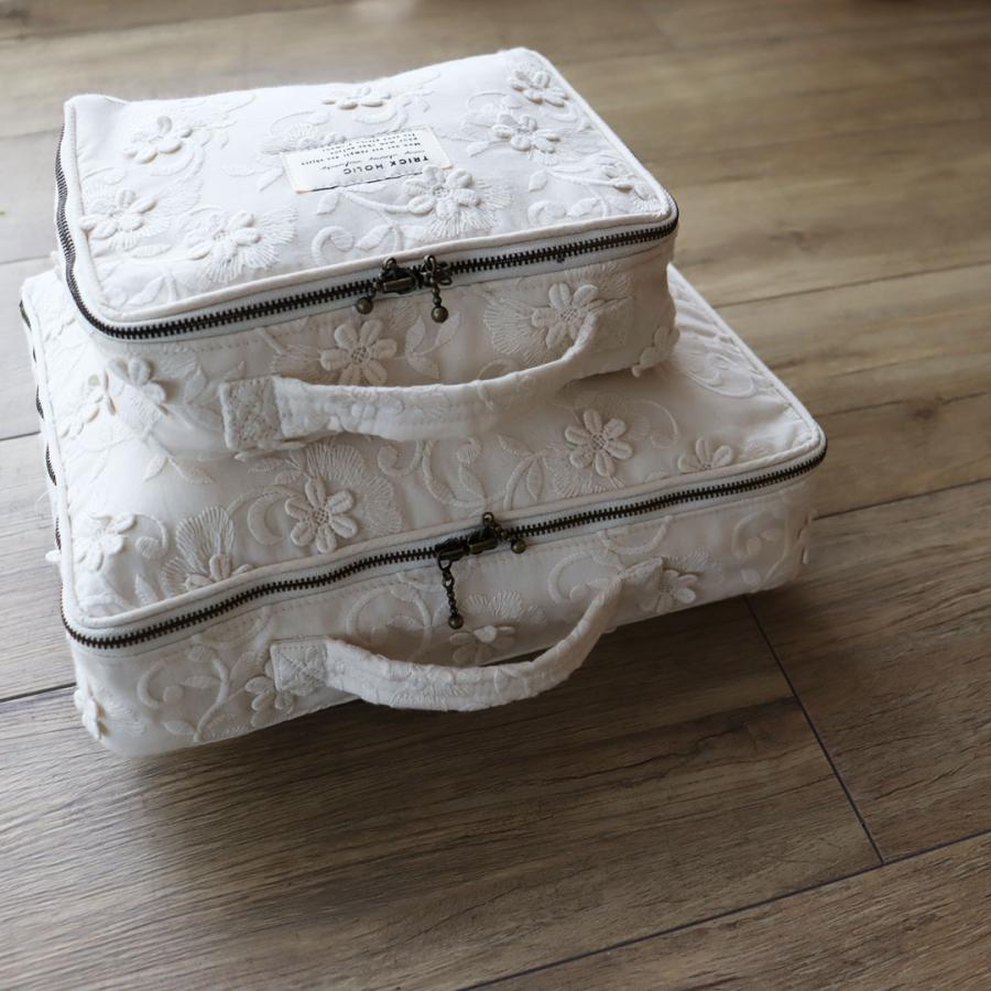 【1点までネコポス可】garden flower trunk bag Sサイズ　おむつケース　おむつバッグ　ガーデン　デイジー　花柄　TRICK HOLIC