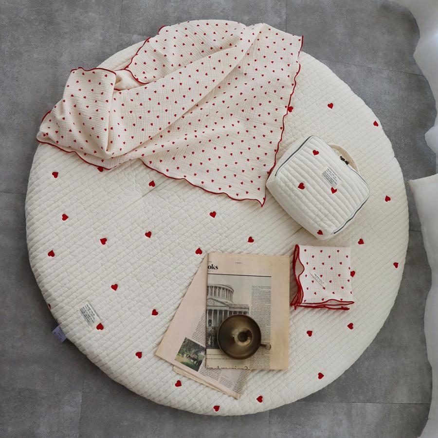 1点のみネコポス可】Heart gauze blanket S-size（約70×85cm）ダブル