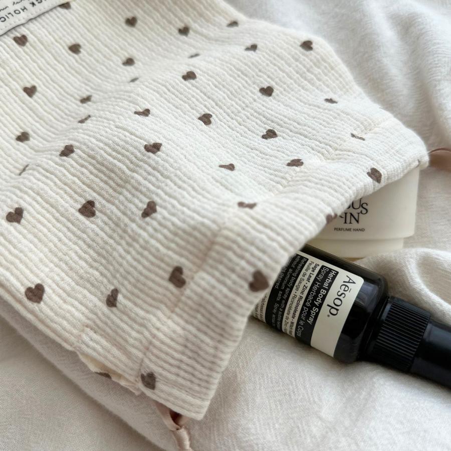 【2点までネコポス可】new cotton pouch  Heart（大+小）2枚set　巾着　パウチ　ポーチ　コットン　トリックホリック　TRICK HOLIC |  | 11